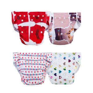 Cloth Diapers for Babies - Adjustable and Reusable Diapers for Newborn Baby (Pack of 4)