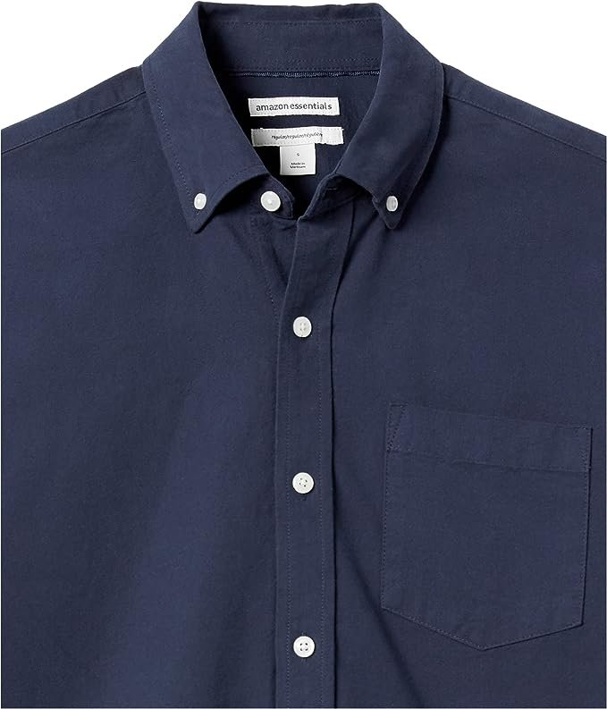 Amazon Essentials Men's Regular-Fit Short-Sleeve Pocket Oxford Shirt