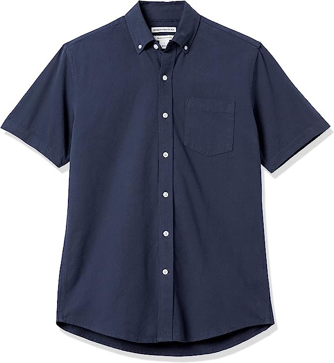 Amazon Essentials Men's Regular-Fit Short-Sleeve Pocket Oxford Shirt